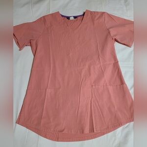 Nu Dimension Stretch Coral V-Neck Scrub Top With Matching Pants